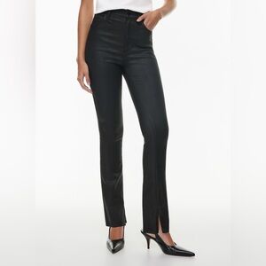 Denim Forum Size 25 The Lola Split Hi-Rise Skinny Jean - Coated Stay Black